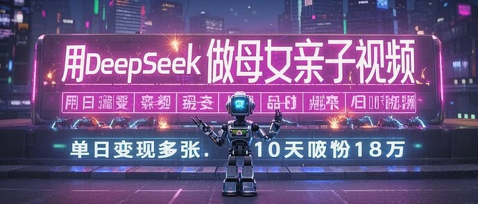 【学推广】用DeepSeek做母女亲子视频，10天吸粉18万